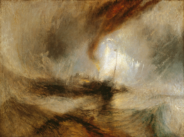 J.M.W. Turner Snow Storm-Steam Boat off a Harbour's Mouth making signals in shallow Water,and going by the Lead. (mk09